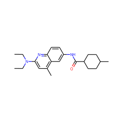 CCN(CC)c1cc(C)c2cc(NC(=O)C3CCC(C)CC3)ccc2n1 ZINC000003894450