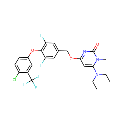 CCN(CC)c1cc(OCc2cc(F)c(Oc3ccc(Cl)c(C(F)(F)F)c3)c(F)c2)nc(=O)n1C ZINC000653919309