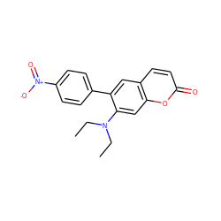 CCN(CC)c1cc2oc(=O)ccc2cc1-c1ccc([N+](=O)[O-])cc1 ZINC000072127513