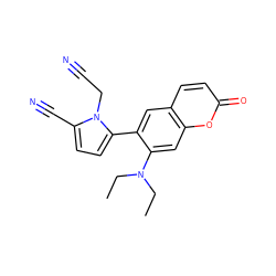 CCN(CC)c1cc2oc(=O)ccc2cc1-c1ccc(C#N)n1CC#N ZINC001772585147