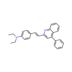 CCN(CC)c1ccc(/C=C/c2cc(-c3ccccc3)c3ccccc3n2)cc1 ZINC000013597370