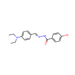 CCN(CC)c1ccc(/C=N/NC(=O)c2ccc(O)cc2)cc1 ZINC000000356680