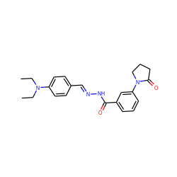 CCN(CC)c1ccc(/C=N/NC(=O)c2cccc(N3CCCC3=O)c2)cc1 ZINC000000822287