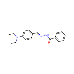 CCN(CC)c1ccc(/C=N/NC(=O)c2ccccc2)cc1 ZINC000000046152