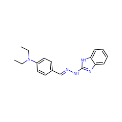 CCN(CC)c1ccc(/C=N/Nc2nc3ccccc3[nH]2)cc1 ZINC000004864201