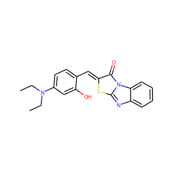 CCN(CC)c1ccc(/C=c2\sc3nc4ccccc4n3c2=O)c(O)c1 ZINC000000656914