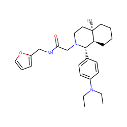 CCN(CC)c1ccc([C@H]2[C@@H]3CCCC[C@]3(O)CCN2CC(=O)NCc2ccco2)cc1 ZINC000009243797