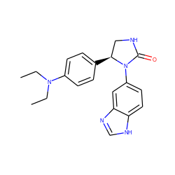 CCN(CC)c1ccc([C@H]2CNC(=O)N2c2ccc3[nH]cnc3c2)cc1 ZINC000116828966