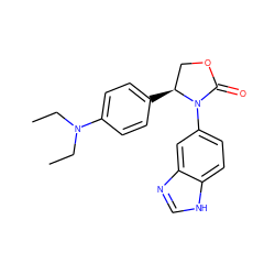 CCN(CC)c1ccc([C@H]2COC(=O)N2c2ccc3[nH]cnc3c2)cc1 ZINC000116193985