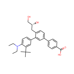 CCN(CC)c1ccc(-c2cc(-c3ccc(C(=O)O)cc3)ccc2C[C@@H](O)CO)cc1C(C)(C)C ZINC000113702059