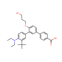 CCN(CC)c1ccc(-c2cc(-c3ccc(C(=O)O)cc3)ccc2OCCCO)cc1C(C)(C)C ZINC000034607842