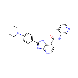 CCN(CC)c1ccc(-c2nc3nccc(C(=O)Nc4cnccc4C)c3[nH]2)cc1 ZINC000084655535