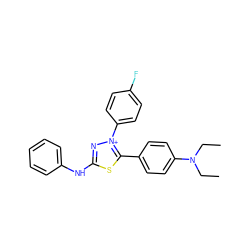 CCN(CC)c1ccc(-c2sc(Nc3ccccc3)n[n+]2-c2ccc(F)cc2)cc1 ZINC000015936843