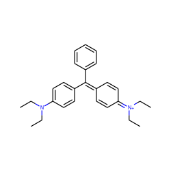 CCN(CC)c1ccc(C(=C2C=CC(=[N+](CC)CC)C=C2)c2ccccc2)cc1 ZINC000004235575