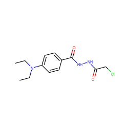 CCN(CC)c1ccc(C(=O)NNC(=O)CCl)cc1 ZINC000004147104