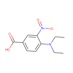 CCN(CC)c1ccc(C(=O)O)cc1[N+](=O)[O-] ZINC000003878597