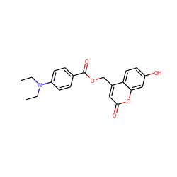 CCN(CC)c1ccc(C(=O)OCc2cc(=O)oc3cc(O)ccc23)cc1 ZINC000002636596