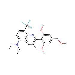 CCN(CC)c1ccc(C(F)(F)F)c2nc(-c3c(OC)cc(COC)cc3OC)c(C)cc12 ZINC000095573167