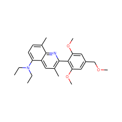 CCN(CC)c1ccc(C)c2nc(-c3c(OC)cc(COC)cc3OC)c(C)cc12 ZINC000084710786