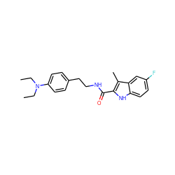 CCN(CC)c1ccc(CCNC(=O)c2[nH]c3ccc(F)cc3c2C)cc1 ZINC000299869507