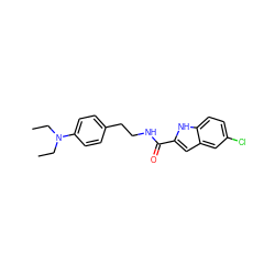 CCN(CC)c1ccc(CCNC(=O)c2cc3cc(Cl)ccc3[nH]2)cc1 ZINC000299863834