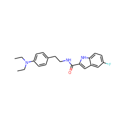 CCN(CC)c1ccc(CCNC(=O)c2cc3cc(F)ccc3[nH]2)cc1 ZINC000299867226