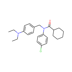 CCN(CC)c1ccc(CN(C(=O)C2CCCCC2)c2ccc(Cl)cc2)cc1 ZINC000095584067