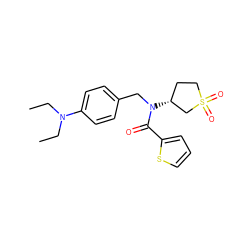 CCN(CC)c1ccc(CN(C(=O)c2cccs2)[C@@H]2CCS(=O)(=O)C2)cc1 ZINC000005249592