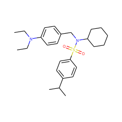 CCN(CC)c1ccc(CN(C2CCCCC2)S(=O)(=O)c2ccc(C(C)C)cc2)cc1 ZINC000095591782