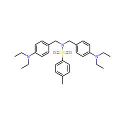 CCN(CC)c1ccc(CN(Cc2ccc(N(CC)CC)cc2)S(=O)(=O)c2ccc(C)cc2)cc1 ZINC000095589766