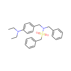 CCN(CC)c1ccc(CN(Cc2ccccc2)S(=O)(=O)Cc2ccccc2)cc1 ZINC000095590023