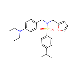 CCN(CC)c1ccc(CN(Cc2ccco2)S(=O)(=O)c2ccc(C(C)C)cc2)cc1 ZINC000095586349