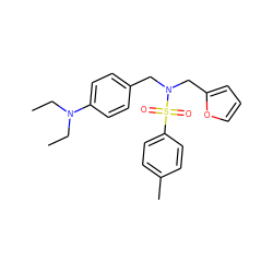 CCN(CC)c1ccc(CN(Cc2ccco2)S(=O)(=O)c2ccc(C)cc2)cc1 ZINC000095592932