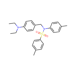 CCN(CC)c1ccc(CN(c2ccc(C)cc2)S(=O)(=O)c2ccc(C)cc2)cc1 ZINC000095585856