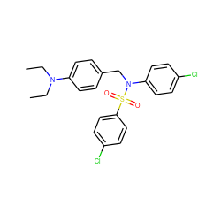 CCN(CC)c1ccc(CN(c2ccc(Cl)cc2)S(=O)(=O)c2ccc(Cl)cc2)cc1 ZINC000095585181