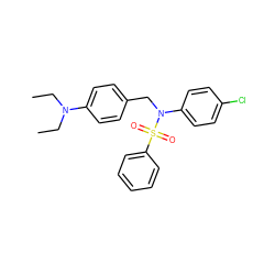 CCN(CC)c1ccc(CN(c2ccc(Cl)cc2)S(=O)(=O)c2ccccc2)cc1 ZINC000095583071