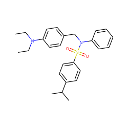 CCN(CC)c1ccc(CN(c2ccccc2)S(=O)(=O)c2ccc(C(C)C)cc2)cc1 ZINC000095591946