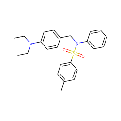 CCN(CC)c1ccc(CN(c2ccccc2)S(=O)(=O)c2ccc(C)cc2)cc1 ZINC000095586368