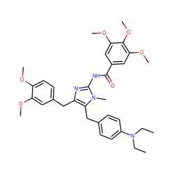 CCN(CC)c1ccc(Cc2c(Cc3ccc(OC)c(OC)c3)nc(NC(=O)c3cc(OC)c(OC)c(OC)c3)n2C)cc1 ZINC000169350618