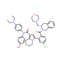 CCN(CC)c1ccc(N(C(=O)c2cc(-c3cc(Cl)ccc3C(=O)N3Cc4ccccc4C[C@H]3CN3CCOCC3)n3c2CCCC3)c2ccc(O)cc2)cc1 ZINC001772606150