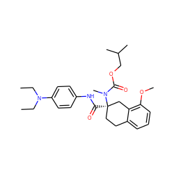 CCN(CC)c1ccc(NC(=O)[C@@]2(N(C)C(=O)OCC(C)C)CCc3cccc(OC)c3C2)cc1 ZINC000013586599