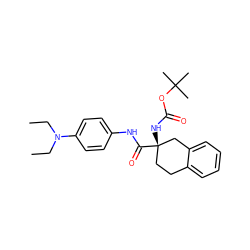 CCN(CC)c1ccc(NC(=O)[C@@]2(NC(=O)OC(C)(C)C)CCc3ccccc3C2)cc1 ZINC000013586593