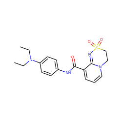 CCN(CC)c1ccc(NC(=O)C2=CC=CN3CCS(=O)(=O)N=C23)cc1 ZINC000007364452