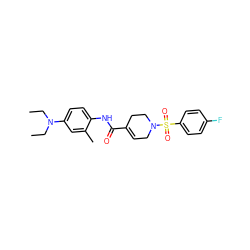 CCN(CC)c1ccc(NC(=O)C2=CCN(S(=O)(=O)c3ccc(F)cc3)CC2)c(C)c1 ZINC000008691018