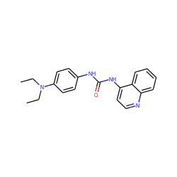 CCN(CC)c1ccc(NC(=O)Nc2ccnc3ccccc23)cc1 ZINC000029558638