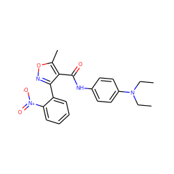 CCN(CC)c1ccc(NC(=O)c2c(-c3ccccc3[N+](=O)[O-])noc2C)cc1 ZINC000028129932