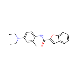 CCN(CC)c1ccc(NC(=O)c2cc3ccccc3o2)c(C)c1 ZINC000000557434