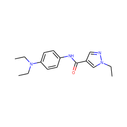 CCN(CC)c1ccc(NC(=O)c2cnn(CC)c2)cc1 ZINC000000215095