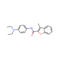 CCN(CC)c1ccc(NC(=O)c2oc3ccccc3c2C)cc1 ZINC000000359396