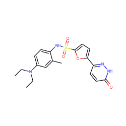 CCN(CC)c1ccc(NS(=O)(=O)c2ccc(-c3ccc(=O)[nH]n3)o2)c(C)c1 ZINC000006887558